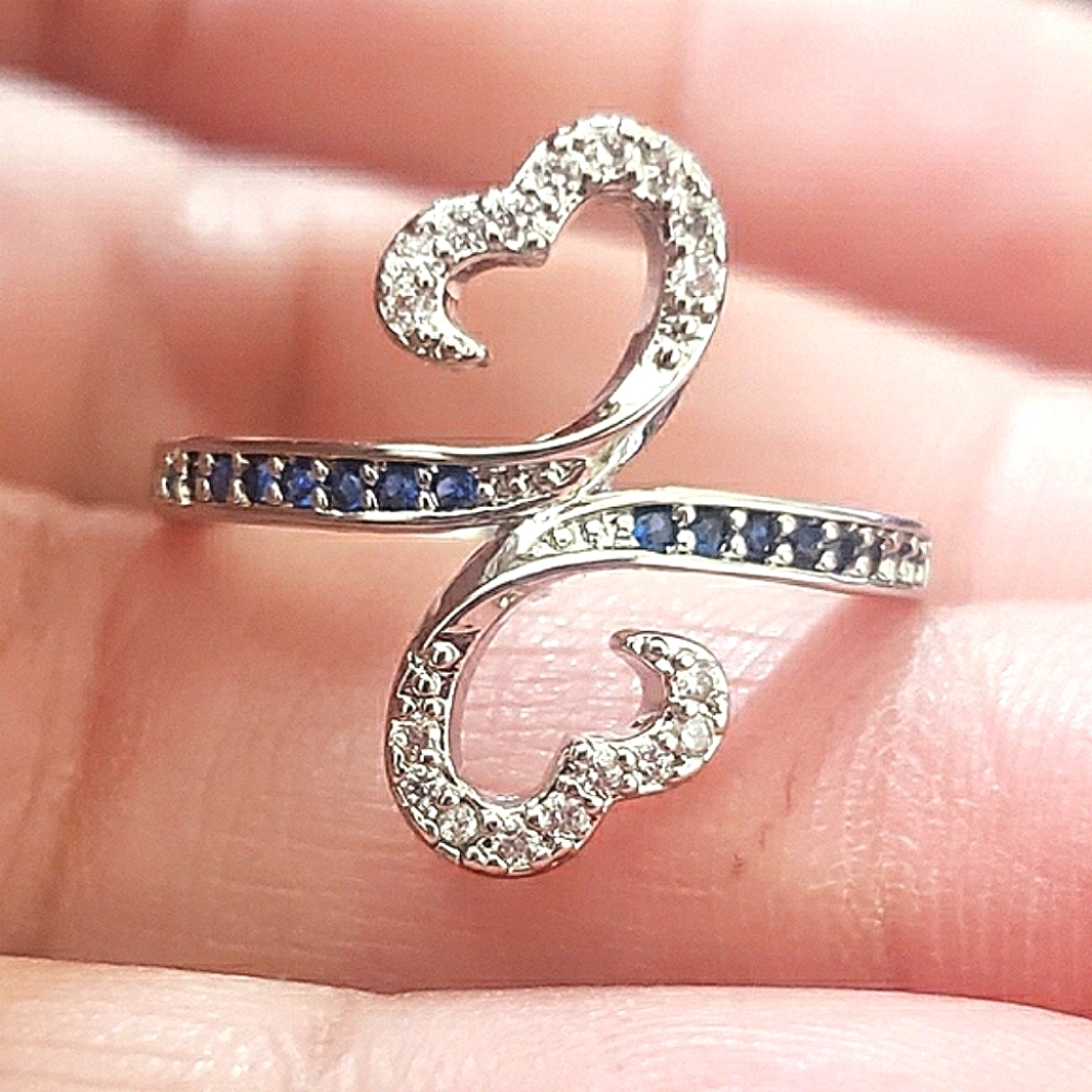 Heart Cubic Zirconia Silver Ring